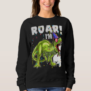 Sweatshirt Enfants Rawr I'm 4 4th Birthday Dinosaur Boys Dino