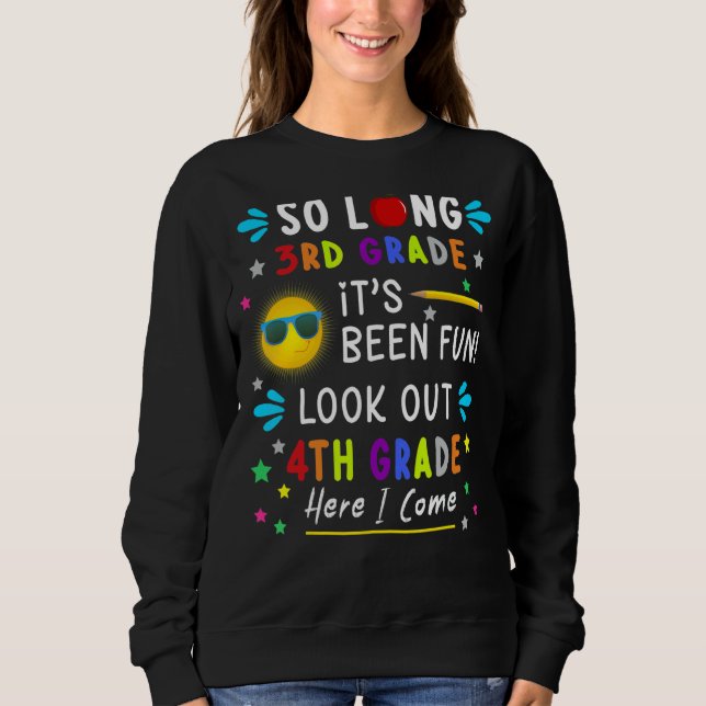 Sweatshirt Enfants si long 3e année ici Je viens 4e année Gra (Devant)