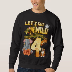Sweatshirt Enfants Soyons Sauvages I'm 4 Safari Animal Zoo An