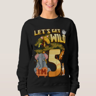 Sweatshirt Enfants Soyons Sauvages I'm 5 Safari Animal Zoo An