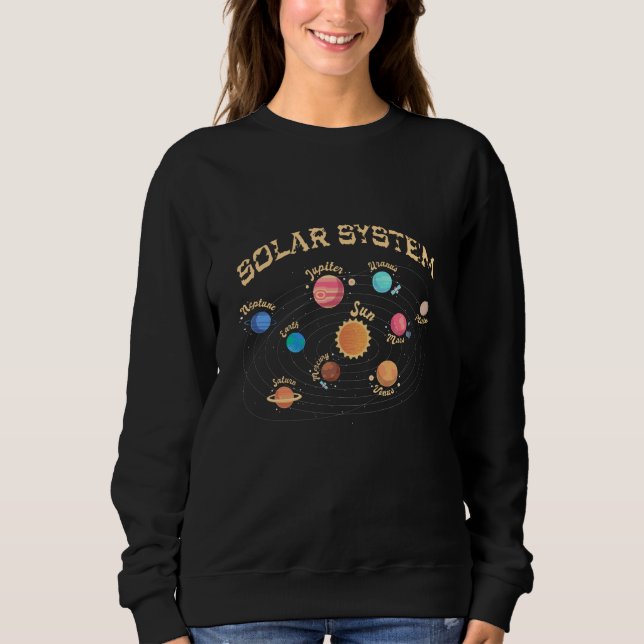 Sweatshirt Enfants Système solaire Planètes Connaissances Esp (Devant)
