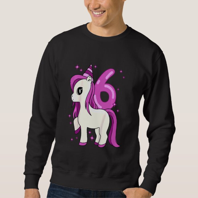 Sweatshirt Enfants Unicorn 6 ans Anniversaire (Devant)