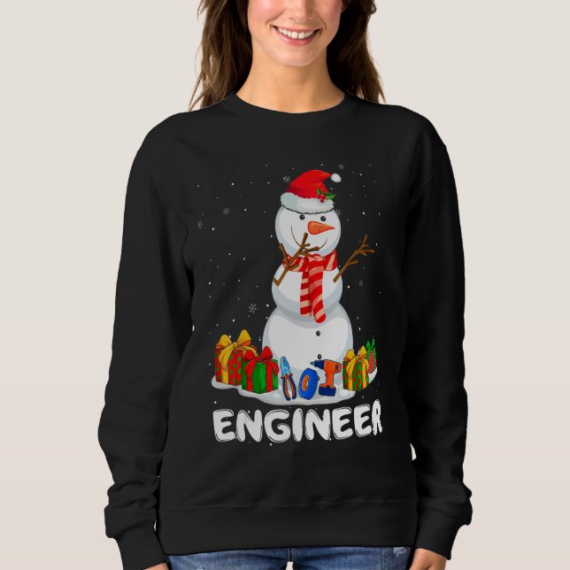 Sweatshirt Engineer Christmas Funny Snowman Xmas Holiday Paja (Devant)