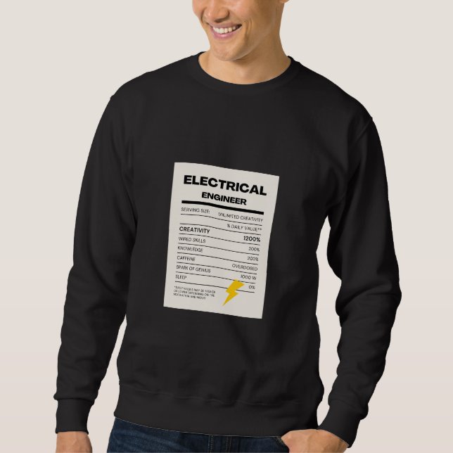 Sweatshirt Engineering Nutrition Facts" Sweater: Daily Values (Devant)