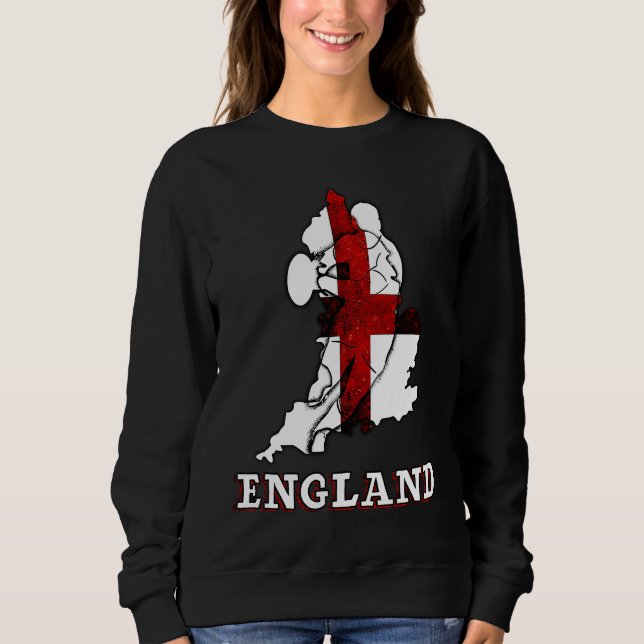 Sweatshirt England Rugby English Flag and Rugby Player Silhou (Devant)