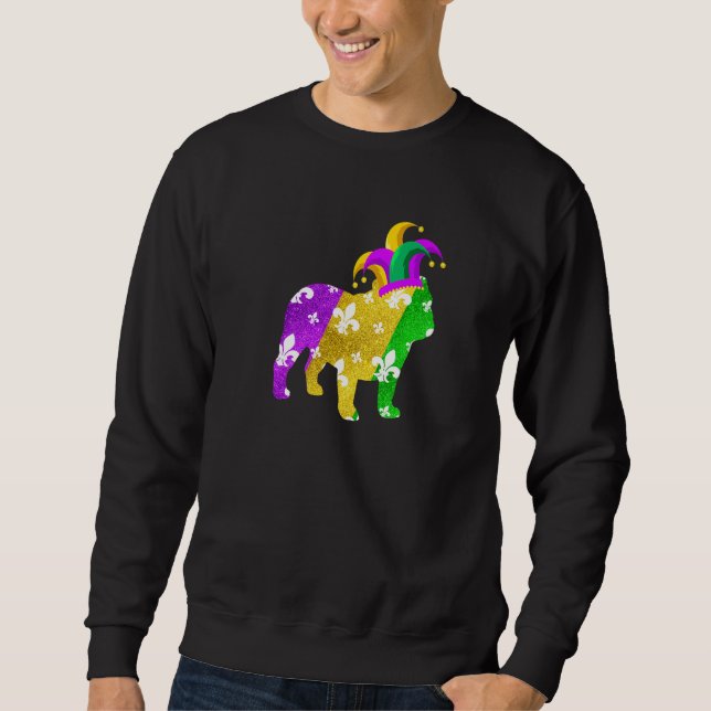 Sweatshirt English Bulldog Dog Mardi Gras Carnivals Funny Pup (Devant)