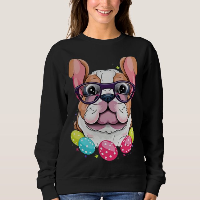 Sweatshirt English Bulldog Easter Bunny Dog Costume Boys Girl (Devant)