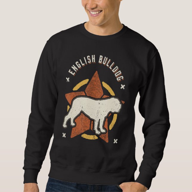 Sweatshirt English Bulldog Vintage Retro Classic Dog (Devant)