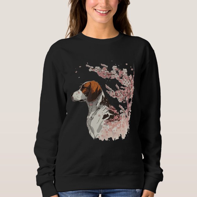 Sweatshirt English Pointer Cherry Blossom Dog Breed Japanese  (Devant)