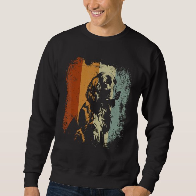 Sweatshirt English Springer Spaniel Dog Retro Style (Devant)