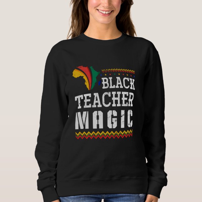 Sweatshirt Enseignant afro-américain Afro Bhm Histoire noire  (Devant)