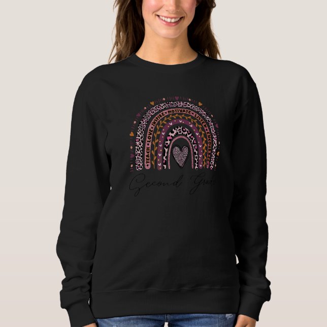 Sweatshirt Enseignant de 2e année Enseigner Amour Inspirer Ar (Devant)