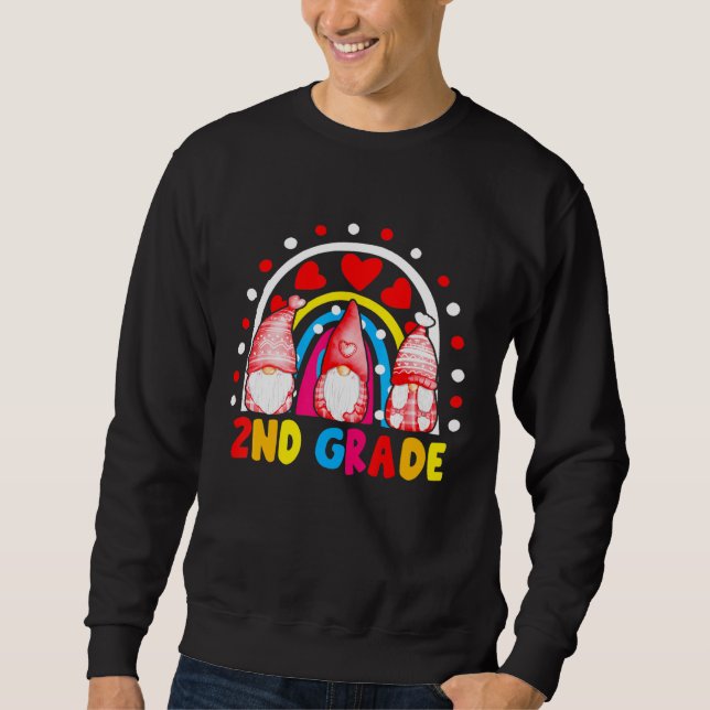 Sweatshirt Enseignant de 2e année Gnomes Arc en ciel Le premi (Devant)