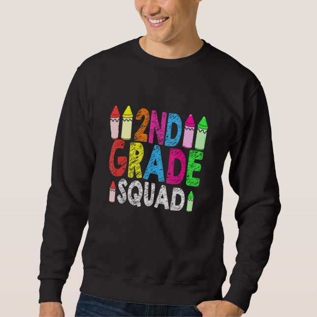 Sweatshirt Enseignant de deuxième année école de premier jour (Devant)