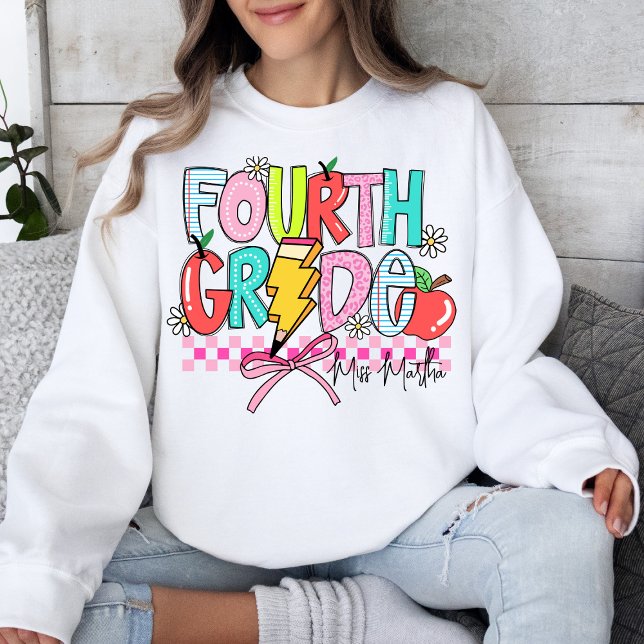 Sweatshirt Enseignant de la quatrième année à l'école (Créateur téléchargé)