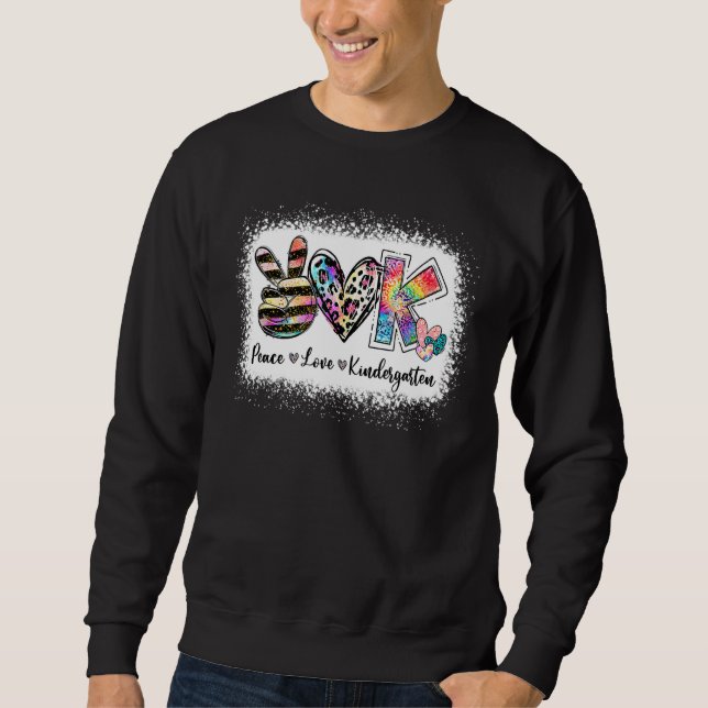 Sweatshirt Enseignant de l'année Peace Love Kindergarten Team (Devant)
