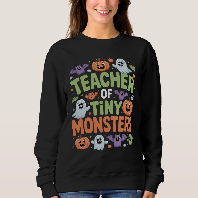 Sweatshirt Enseignant de l'école d'Halloween Tiny Monsters mi (Devant)