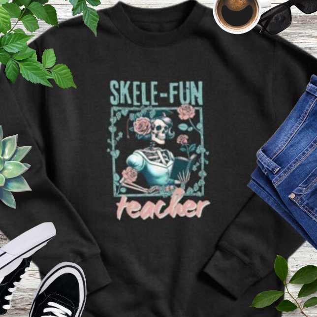 Sweatshirt Enseignant de l'école primaire éffrayant Skeleton (Créateur téléchargé)