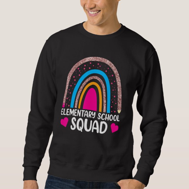 Sweatshirt Enseignant De L'École Primaire Squad 1Er Jour De S (Devant)