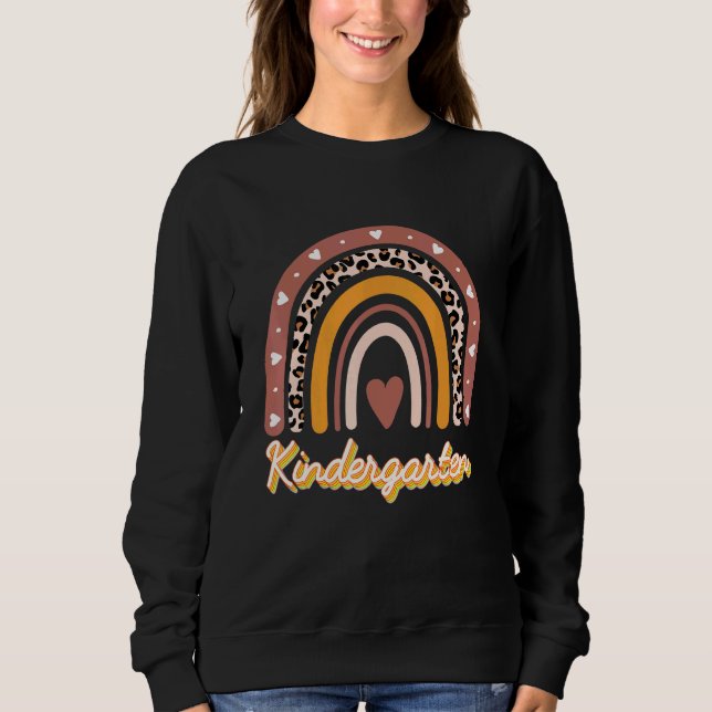 Sweatshirt Enseignant de maternelle Boho Arc-en-ciel Empreint (Devant)