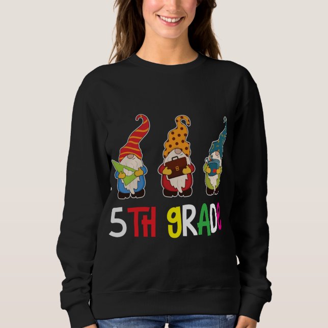 Sweatshirt Enseignant de premier jour retour à l'école Gnomes (Devant)