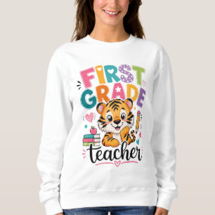 Sweatshirt Enseignant de première année avec un tigre sourian