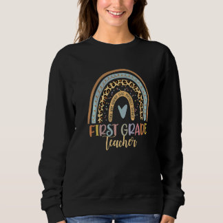 Sweatshirt Enseignant de première année Léopard Arc-en-ciel R