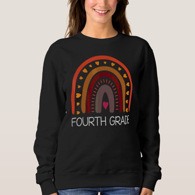 Sweatshirt Enseignant de quatrième année Léopard Arc-en-ciel  (Devant)