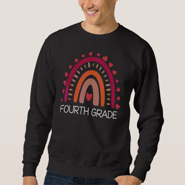Sweatshirt Enseignant de quatrième année Léopard Arc-en-ciel  (Devant)