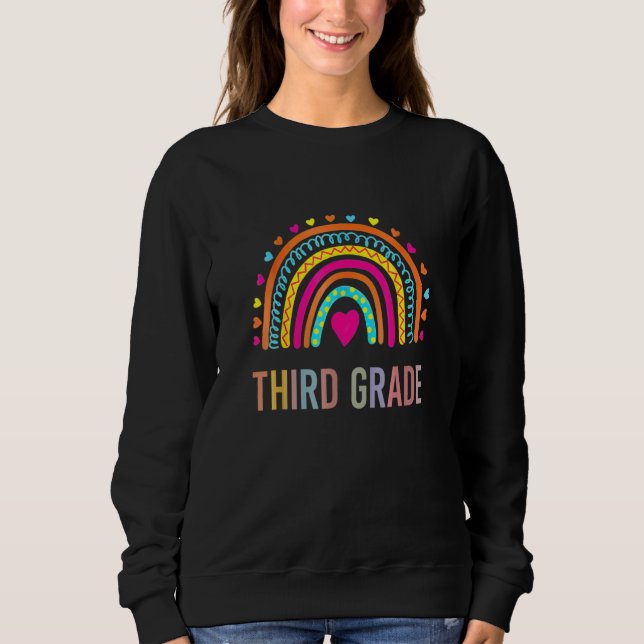 Sweatshirt Enseignant de troisième année Leopard arc-en-ciel  (Devant)