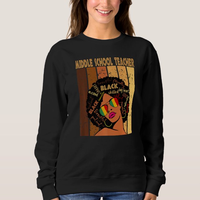Sweatshirt Enseignant du collège Afro Afrique Noir Histoire M (Devant)