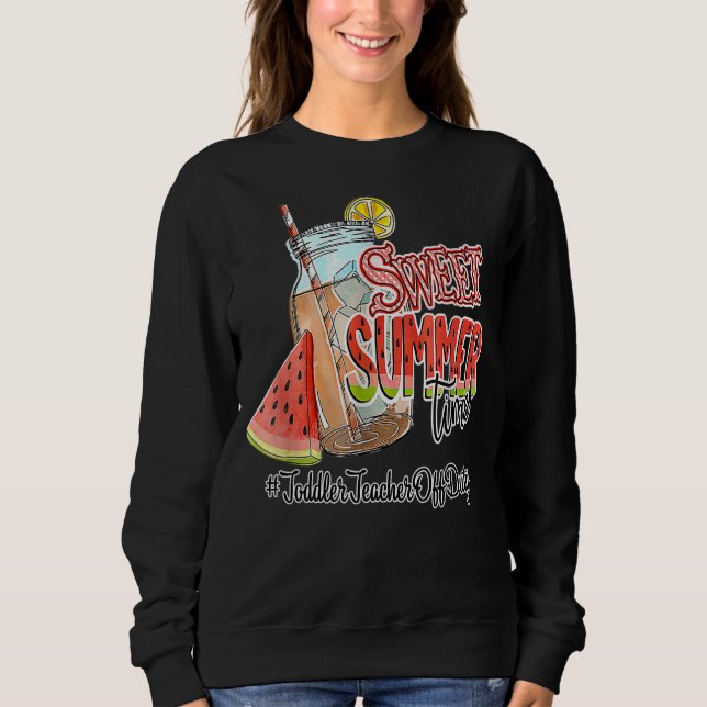 Sweatshirt Enseignant en bas âge hors service Pause été doux  (Devant)