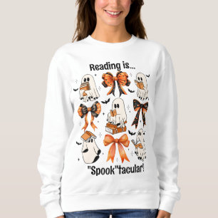 Sweatshirt Enseignant Halloween Coquette Bows et Lecture Fant