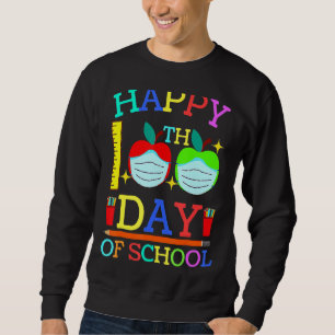 Sweatshirt Enseignant Joyeux 100ème Jour De L'École Pomme Mas