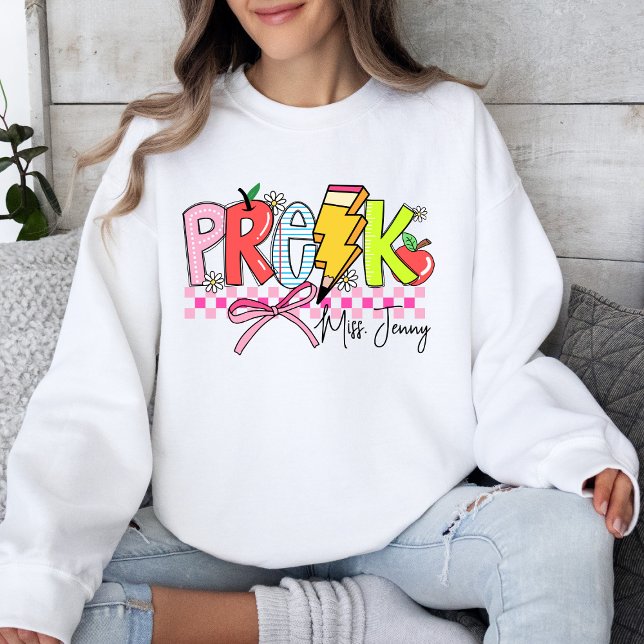 Sweatshirt Enseignant préscolaire amusant et coloré confortab (Créateur téléchargé)