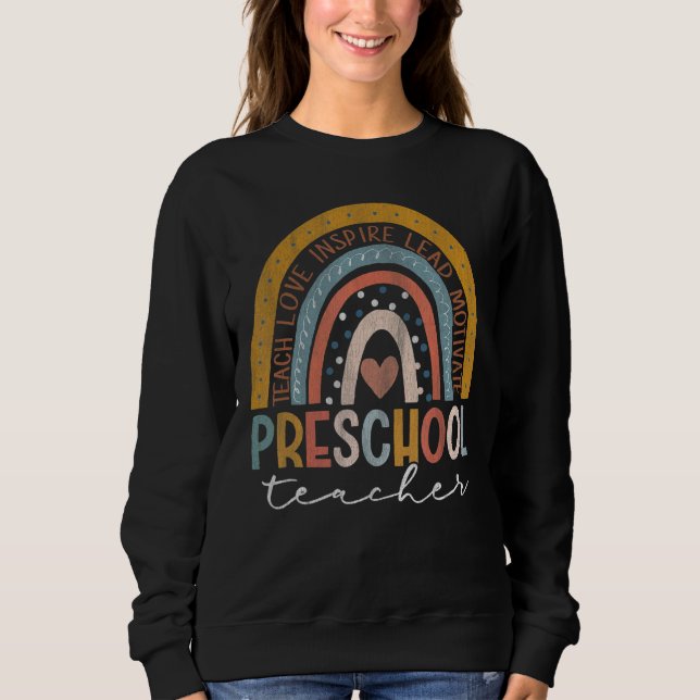 Sweatshirt Enseignant préscolaire Enseigner l'amour Inspirer  (Devant)
