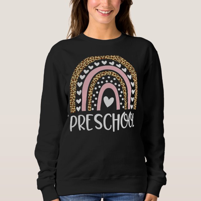 Sweatshirt Enseignant préscolaire Leopard Arc-en-ciel Profess (Devant)