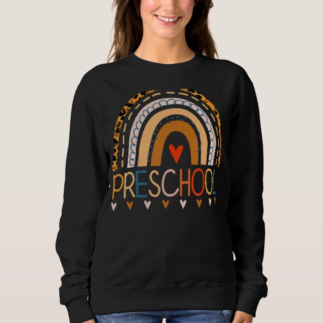 Sweatshirt Enseignant préscolaire Leopard Arc-en-ciel Profess (Devant)