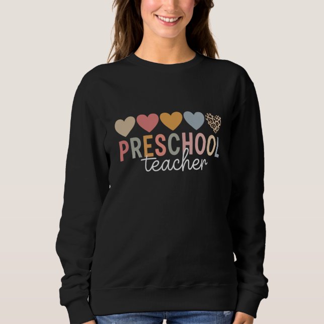 Sweatshirt Enseignant Préscolaire Retour à l'école  (Devant)