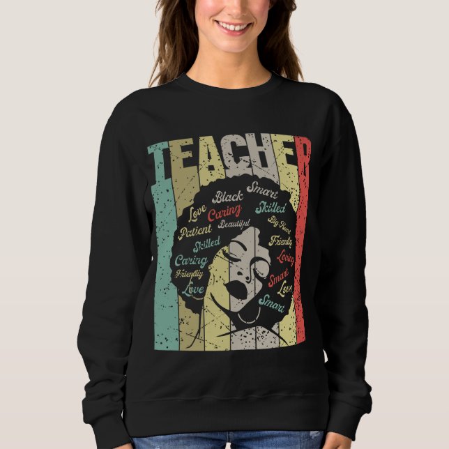 Sweatshirt Enseignant vintage d'histoire noire (Devant)