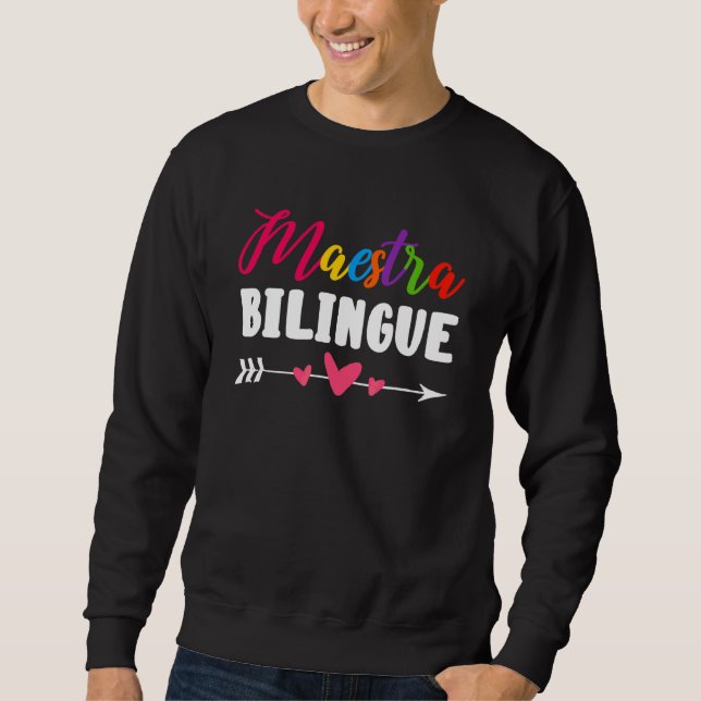 Sweatshirt Enseignante Bilingue Espagnol Élève (Devant)