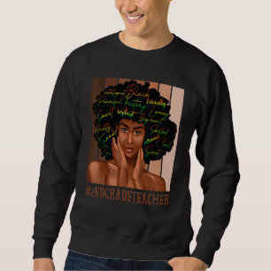 Sweatshirt Enseignante de 2e année Afro Africaine Américaine