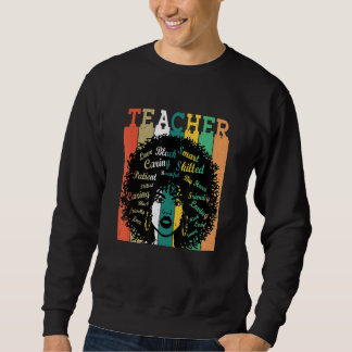 Sweatshirt Enseignante de couleur afro rétro Mois de l'histoi