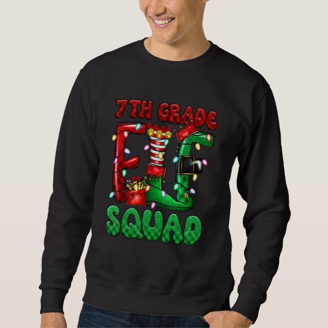 Sweatshirt Enseignante de l'équipe de lutins de 7e année Luti (Devant)