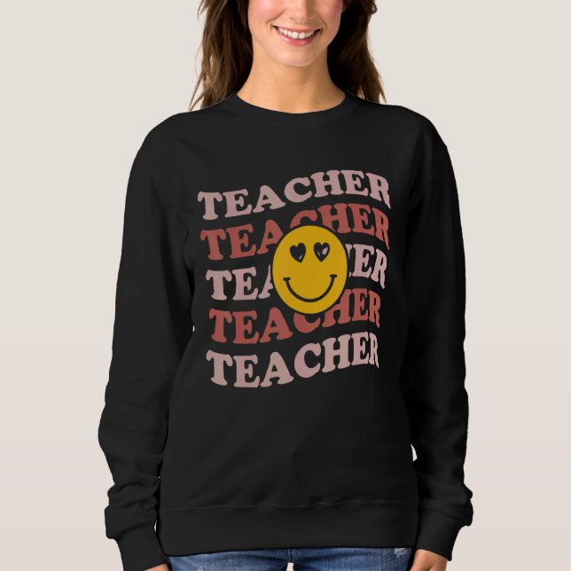 Sweatshirt Enseignants Rétro Élément Coloré Mignon Inspirant (Devant)