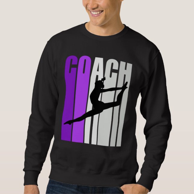 Sweatshirt Enseignement de l'entraîneur de danse rétro violet (Devant)