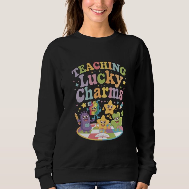 Sweatshirt Enseignement Lucky Charms Enseignant St Patricks D (Devant)