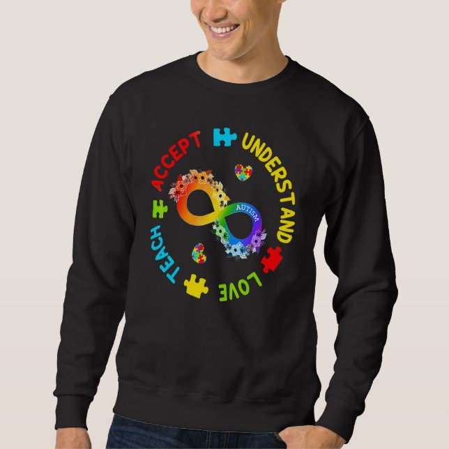Sweatshirt Enseigner Accepter Comprendre Aimer Autisme Sensib (Devant)