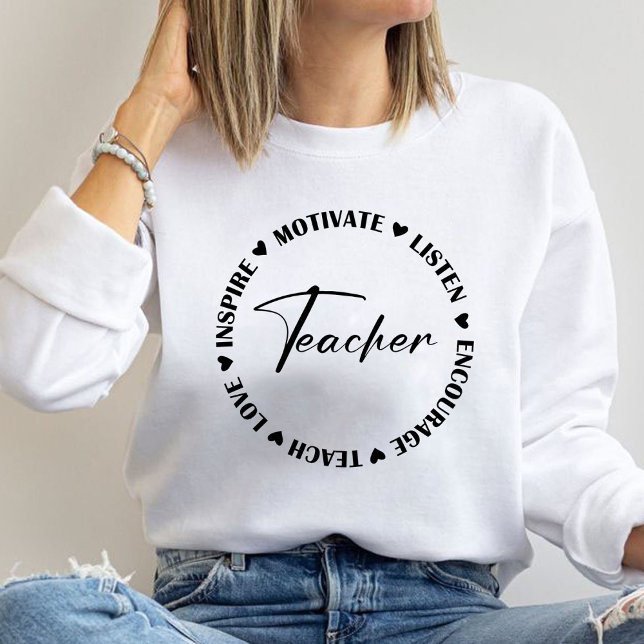 Sweatshirt Enseigner l'amour Inspirer Écouter Encourager le c (Teach love inspire motivate listen encourage teacher sweatshirt,teach sweatshirt, teacher crewneck)