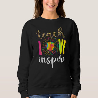 Sweatshirt Enseigner l'amour Inspirer Leopard Tie Dye Sunflow